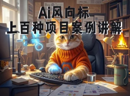 Ai风向标-附100种项目案例玩法-0基础小白到大神ai视频商业应用教学-轻创网