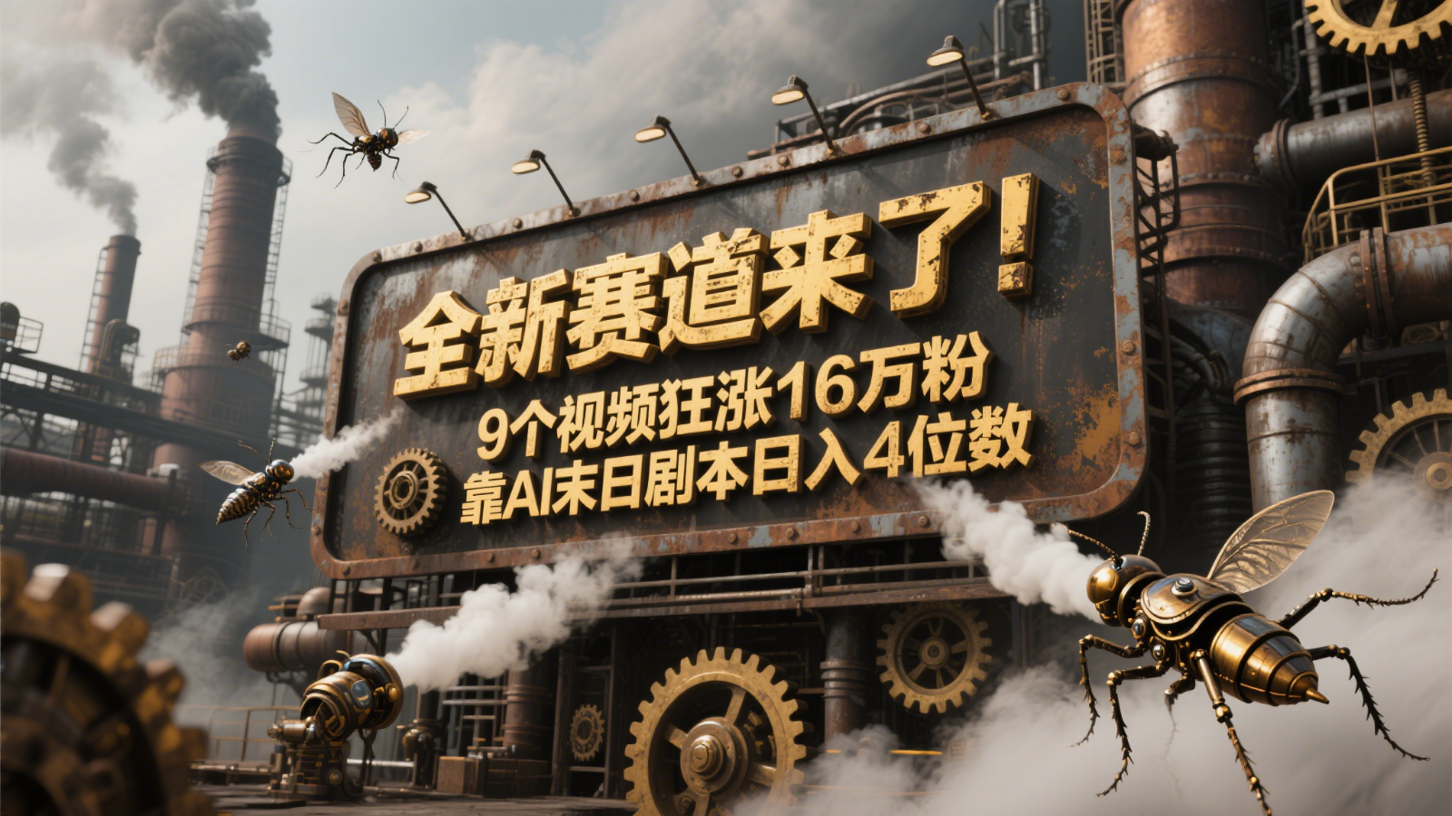 全新赛道来了！9个视频狂涨16万粉，靠AI末日剧本日入4位数，评论区爆肝追更！-轻创网