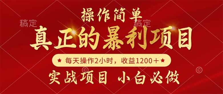真正的暴利项目，操作简单，每天收益1200＋，自己做老板-轻创网