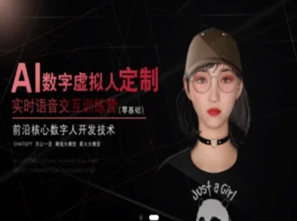 AI数字虚拟人定制，实时语音交互训练营(零基础)，前沿核心数字人开发技术-轻创网