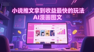 小说推文拿到收益最快的玩法，AI漫画图文-轻创网