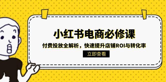 小红书电商必修课：付费投放全解析，快速提升店铺ROI与转化率-轻创网