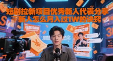 短剧拉新项目优秀新人代表分享新人怎么月入过1W的诀窍-轻创网