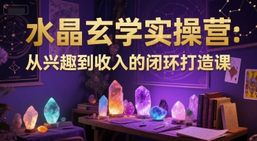 水晶玄学实操营：从兴趣到收入的闭环打造课-轻创网