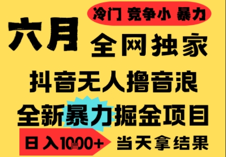 25年6月高爆抖音无人直播最新撸音浪掘金项目，小白可做，无脑日入1k+，门槛低可批量矩阵【揭秘】-轻创网