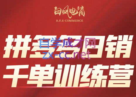 白凤电商·拼多多日销千单训练营(更新6月)-轻创网