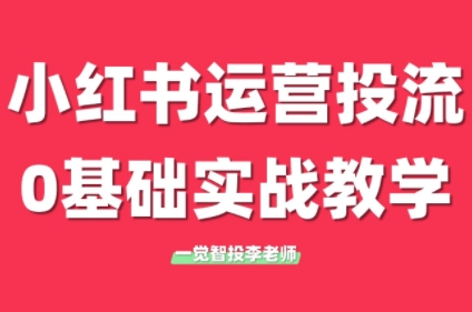 李老师·小红书运营投流，0基础实战教学(更新)-轻创网