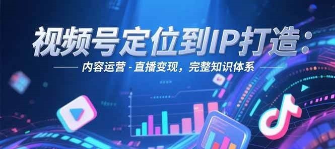 视频号定位到IP打造：账号搭建-内容运营-直播变现，完整知识体系-轻创网