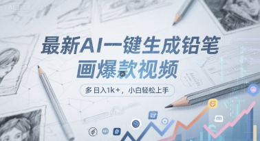 最新AI一键生成铅笔画爆款视频，多平台分发，日 入1k+，小白轻松上手【揭秘】-轻创网
