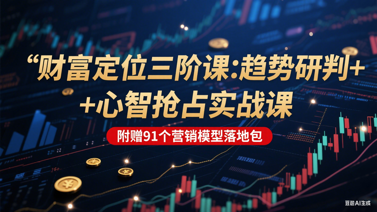 财富定位三阶：趋势研判 + 心智抢占实战课，附赠91个营销模型落地包-轻创网