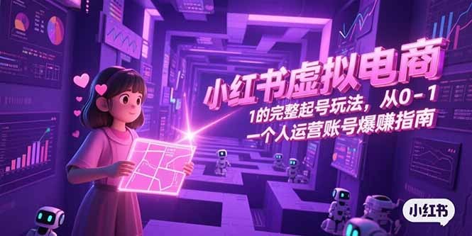 小红书虚拟电商，从0-1的完整起号玩法，一个人运营账号爆赚指南-轻创网