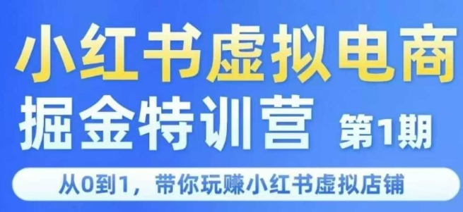 小红书虚拟电商掘金特训营第1期，从0到1，带你玩转小红书虚拟店铺-轻创网