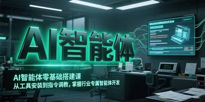 AI智能体零基础搭建课，从工具安装到指令调教，掌握行业专属智能体开发…-轻创网