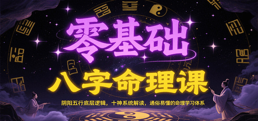 零基础八字命理课：阴阳五行底层逻辑，十神系统解读，通俗易懂的命理学习体系-轻创网