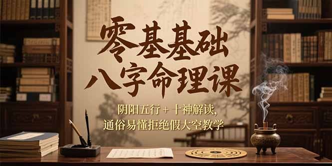 零基础八字命理课，阴阳五行+十神解读，通俗易懂拒绝假大空教学-轻创网