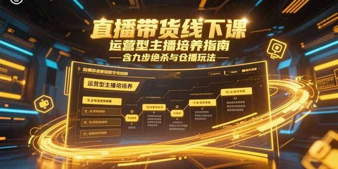 直播带货线下课，运营型主播培养指南，含九步绝杀与仓播玩法-轻创网