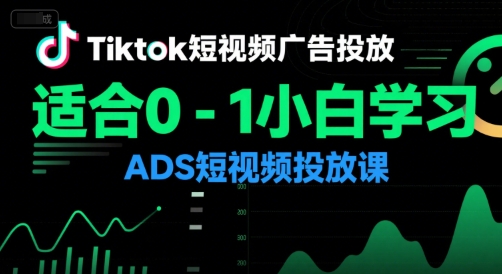 Tiktok短视频广告投放，适合0-1小白学习ADS短视频投放课-轻创网