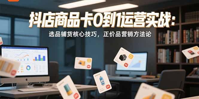 抖店商品卡0到1运营实战：选品铺货核心技巧，正价品营销方法论-轻创网