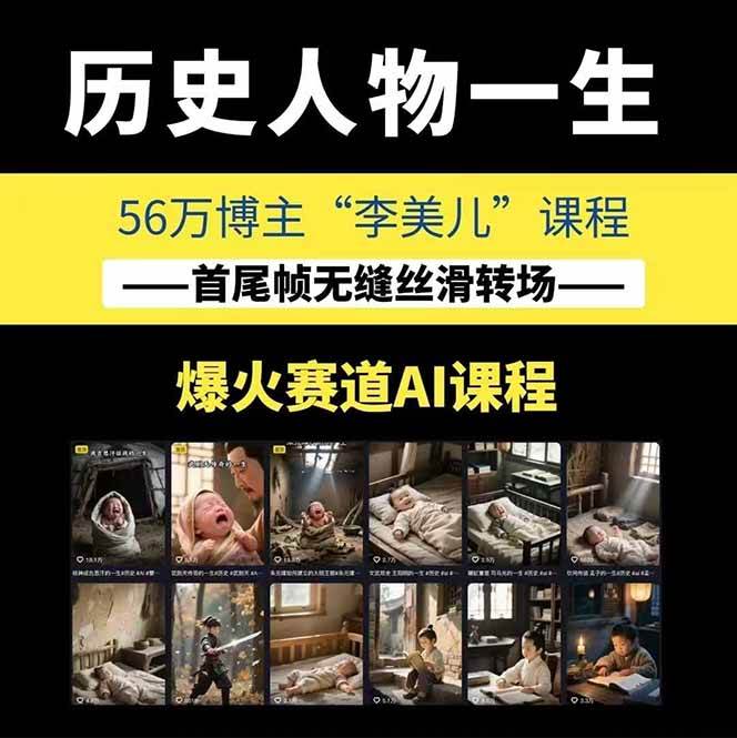 图片[1]-AI历史人物短视频创作，含IP打造、首尾帧无缝转场、智能体视频制作等核心教学内容-轻创网