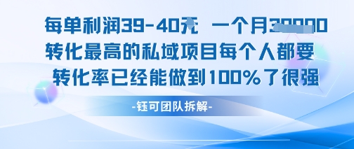 每单利润40一个月7k+转化最高的私域项目，每个人都要的产品转化率已经能做到100%-轻创网