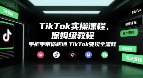 TikTok实操课程，保姆级教程，手把手带你跑通TikTok变现全流程-轻创网