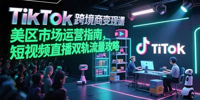 TikTok跨境电商变现课，美区市场运营指南，短视频直播双轨流量攻略-轻创网