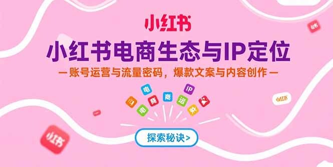 小红书电商生态与IP定位，账号运营与流量密码，爆款文案与内容创作-轻创网