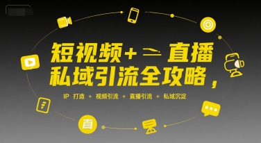 短视频+直播私域引流全攻略，IP打造 +视频引流 +直播引流 +私域沉淀-轻创网