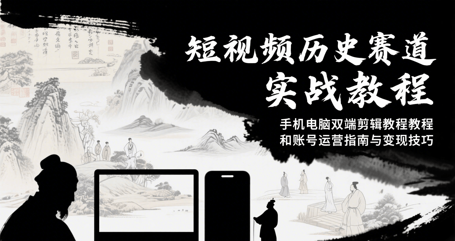 短视频历史赛道实战教程，手机电脑双端剪辑教程和账号运营指南与变现技巧-轻创网