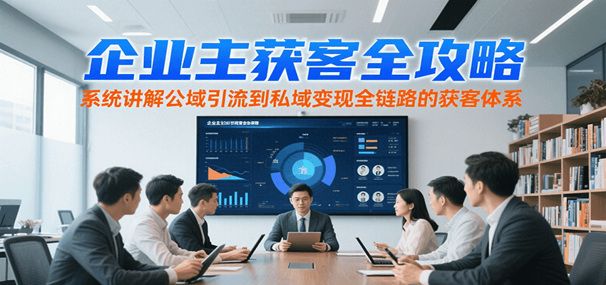 企业主获客全攻略，系统讲解公域引流到私域变现全链路的获客体系-轻创网