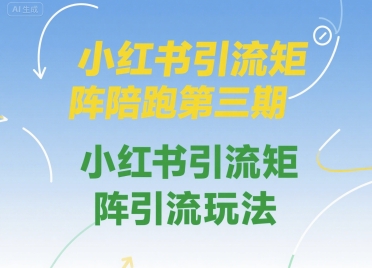 小红书引流矩阵陪跑第三期，小红书引流矩阵引流玩法-轻创网