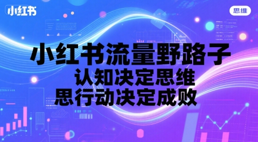 小红书流量野路子，认知决定思维，思维决定行动，行动决定成败-轻创网