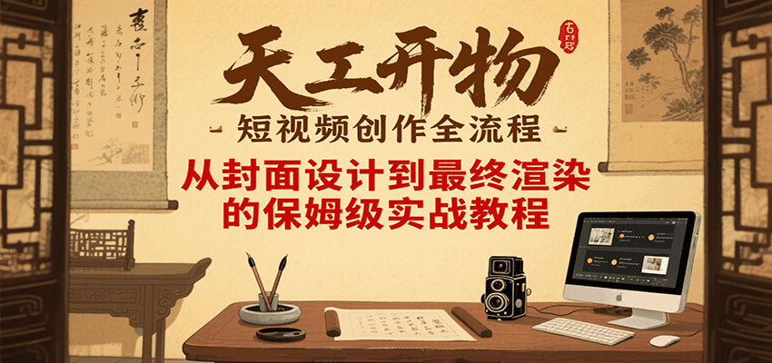 天工开物短视频创作全流程，从封面设计到最终渲染的保姆级实战教程-轻创网