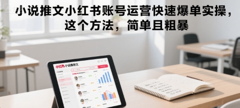 小说推文小红书账号运营快速爆单实操，这个方法，简单且粗暴-轻创网