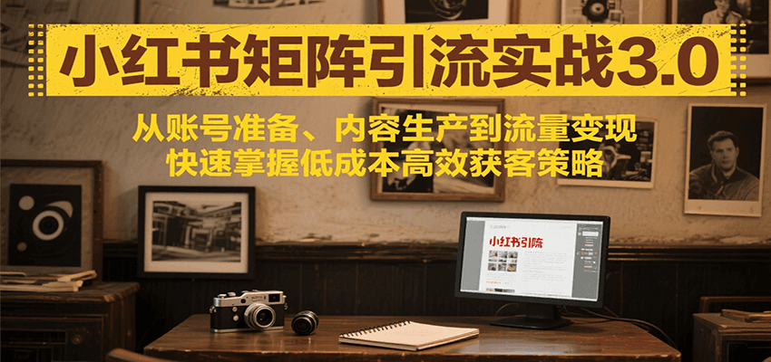 小红书矩阵引流3.0，从账号准备、内容生产到流量变现，快速掌握低成本高效获客策略-轻创网