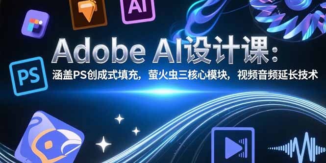 Adobe AI设计课：涵盖PS创成式填充，萤火虫三核心模块，视频音频延长技术-轻创网