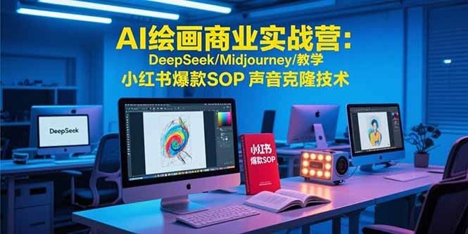 AI绘画商业实战营：DeepSeek/Midjourney/教学 小红书爆款SOP 声音克隆技术-轻创网