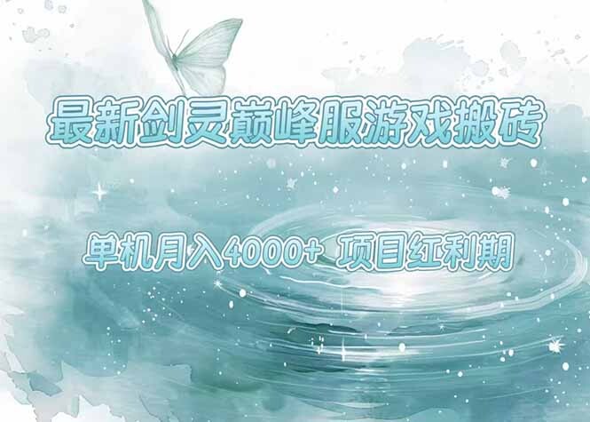 最新剑灵巅峰服游戏搬砖，项目红利期，单机稳定4000+操作简单好上手-轻创网