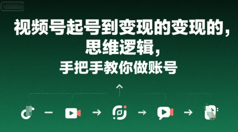 视频号起号到变现的思维逻辑，手把手教你做账号-轻创网