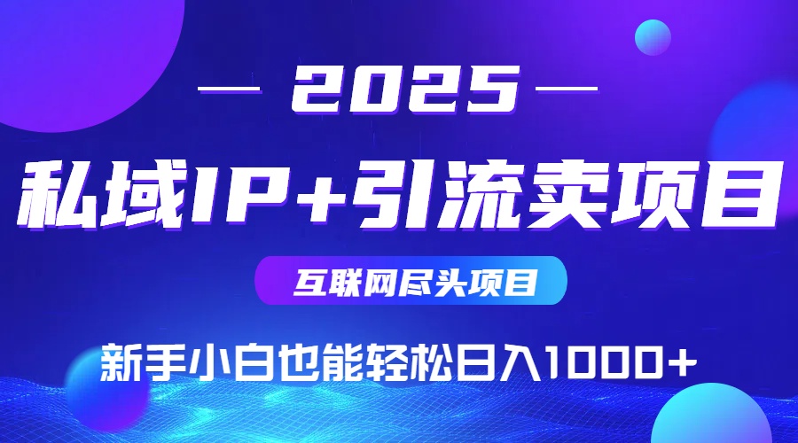 2025网创尽头项目，私域IP+引流，新手小白也能在家日入1000+-轻创网