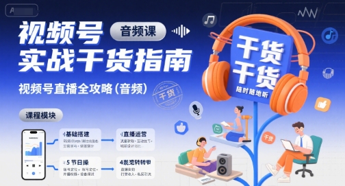视频号实战干货指南，视频号直播全攻略(音频)-轻创网