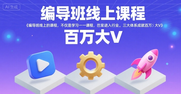 编导班线上课程，不仅是学习一门课程，更是进入一个行业，三大体系成就百万大V-轻创网