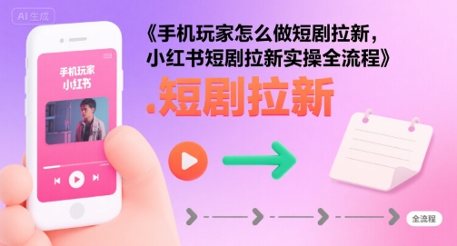 手机玩家怎么做短剧拉新，小红书短剧拉新实操全流程-轻创网