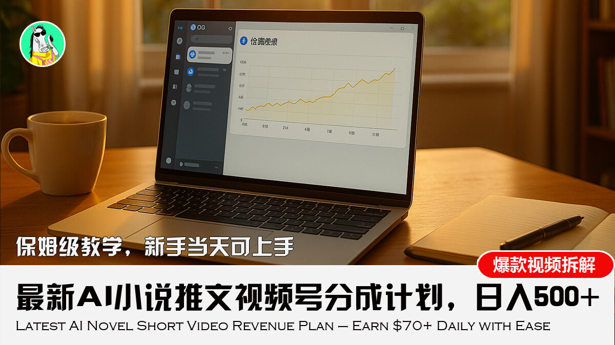 最新AI小说推文视频号分成计划，新手小白也能当天日入500+教程-轻创网