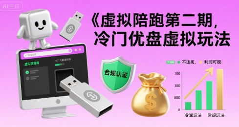 虚拟陪跑第二期，冷门优盘虚拟玩法，不违规，利润可观-轻创网