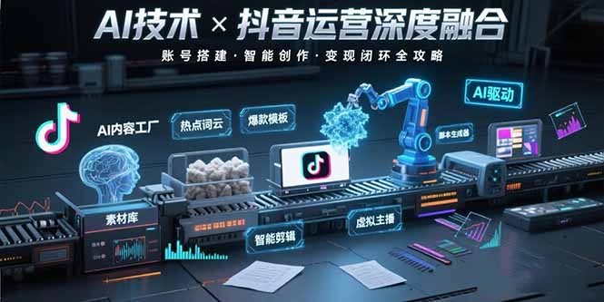 AI技术与抖音运营的深度融合应用：涵盖账号搭建、内容创作、收益变现等-轻创网