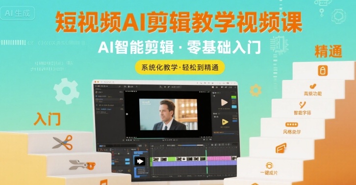 短视频AI剪辑教学视频课，入门到精通-轻创网