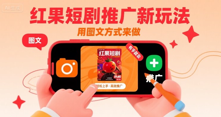 红果短剧推广新玩法，用图文方式来做，有手就会-轻创网