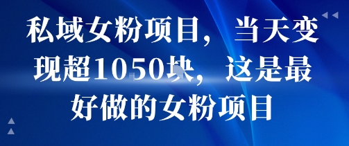 私域女粉项目，当天变现超1k，这是最好做的女粉项目，可放大操作-轻创网