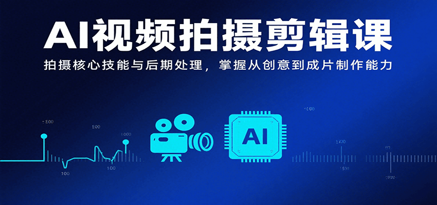 AI视频拍摄剪辑课，拍摄核心技能与后期处理，掌握从创意到成片制作能力-轻创网
